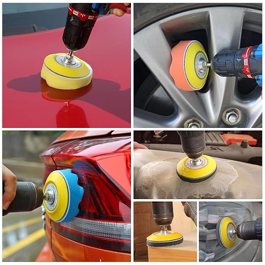 78 PCS Car Headlight Restoration Kit，3inch Headlight Restoration Kit，Hook and Loop Sandpaper Buffing Pads with Rotary Tools Universal for All Type of Car Headlights