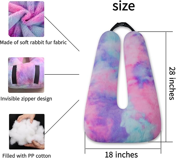 FHSGGP Travel Pillow Car Pillow Kid Car Sleeping Colorful Purple | The Sleeping Aid for Adults and Kids on Road Trips Kids Travel Pillow