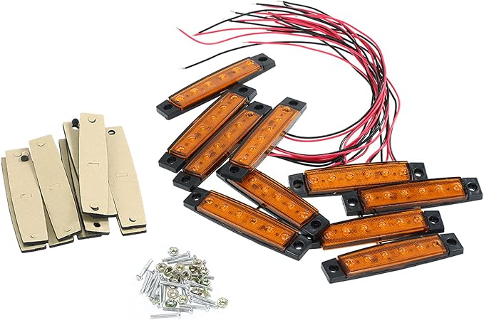 10 Pack LED Rock Strip Lights Waterproof Exterior Interior Lights Car Underglow Wheel Fender Well Lighting Kits for Golf Cart Jeep Wangler Offroad Truck Ford RV UTV ATV RZR Snowmobile (Yellow)