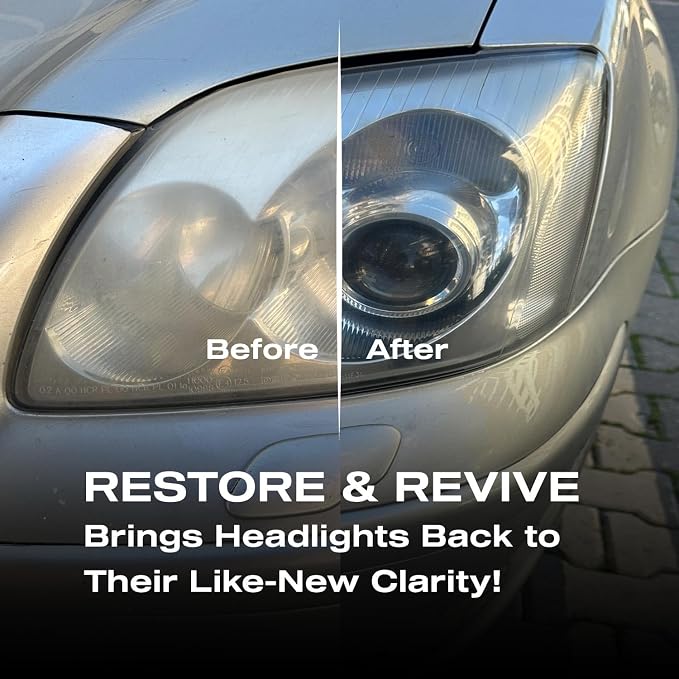 Nasiol Headlight Restorer, Nano Ceramic Restoration and Protection Kit, No Power Tools Required, Brings Headlights Back to Like New Condition, Ultimate UV Protection, 3+ Years Durability