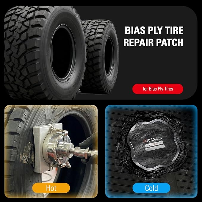 CKAuto 10 PCS Bias Tire Repair Patch Kit Heavy Duty Dia 5-5/16" (135mm) for Trucks Bus Agricultural Vehicles Trailer Tractor, Dia 5-5/16" (135mm) 10 PCS