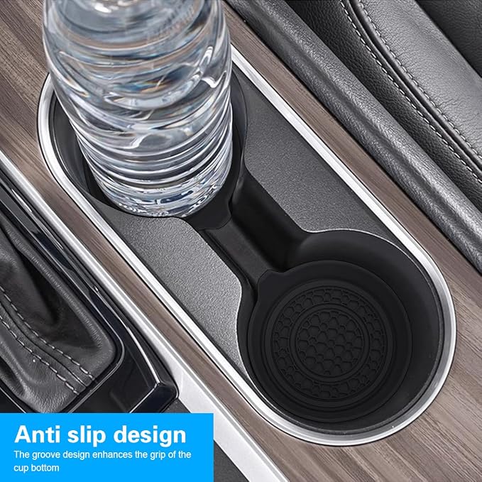 Mandark Car Cup Holder Coaster, 2.75 Inch Non-Slip Vehicle Cup Holder Insert Mats, Dustproof Automotive Interior Console Cup Insulated Pads Accessories, Universal for SUV, Sedan, Truck (Black)