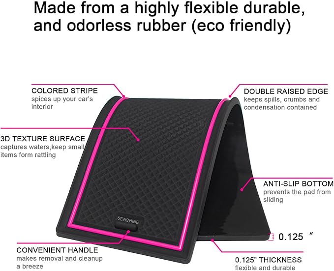 for Honda Civic Accessories 2022 2023 2024 2025 2026 11th Gen Sedan Cup Holder Insert Center Console Liner Door Slot Mats Pad Coaster Trim Premium Rubber Custom Interior 17PC Set (Pink Trim)
