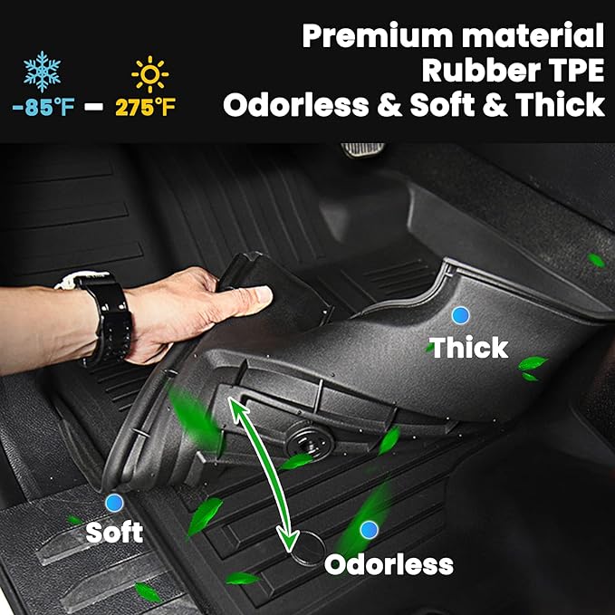 Auxko All Weather Floor Mats Cargo Mat for Honda Accord Sedan 2013 2014 2015 2016 2017 TPE Liners All Season Accessories Guard Odorless Anti-Slip Floor Liners Trunk Tray