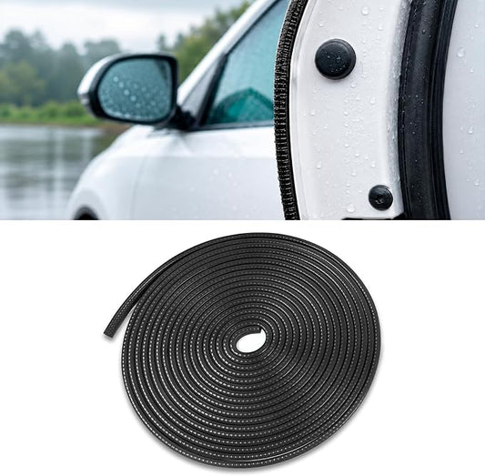 16.4 Ft Rubber Car Door Edge Guards, U Shape Edge Trim, Black | Flexible profile, cut to fit, parking ding shield, push on setup, fits most sedans SUVs trucks, automotive accessories