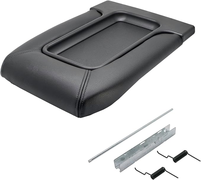 NHILES Center Console Lid Compatible with 1999-2007 Silverado Sierra | Fits 1999-2007 Avalanche Suburban Yukon Tahoe, Replaces OEM 19127364 19127365 19127366, Leather Cover, Black