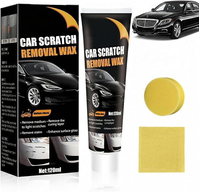 Scratch Remover for Vehicles - Car Paint Scratch Remover with Sponge & Wipe, Car Scratch Repair Kit, Auto Detailing Polish for Light to Deep Scratches-1PC