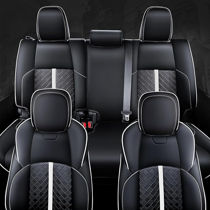 Leather Seat Covers Custom Fit for Tacoma Gen 4th (2024-2026) Double Cab | Custom Fit for SR, SR5, TRD PreRunner, TRD Sport, TRD Off-Road, Limited, Trailhunter - Fully Covered - Fit Like a Glove