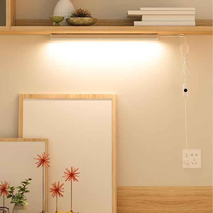 ASOKO Under Cabinet LED Light Bar 12" 3000K Warm Kitchen Lamp | ASOKO 12" Under Cabinet LED Light Bar, 3000K Warm White Plug in Counter Light for Kitchen Desk Closet