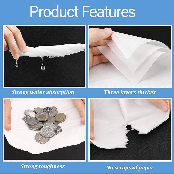 Car Tissue Refill Kit, Tissue Refill for Car Visor Tissue Holder, Round Paper Towel Holder with 9 Packs Paper