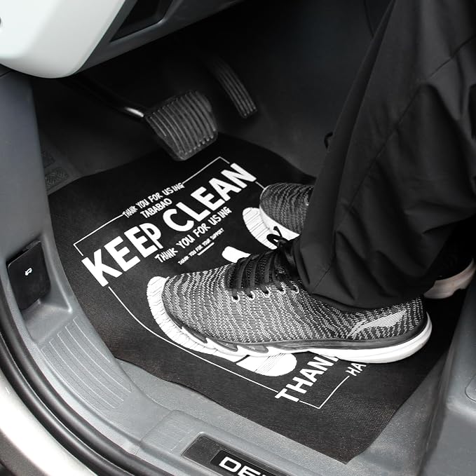 Disposable Car Floor Mats, 50pcs Automotive Floor Mats Carpets Protector Cover, Universal Fit Auto Floor Mats, Protective Front Rear Floor Mat for Cars Details Vehicles Truck SUV, 18 x 20 inch