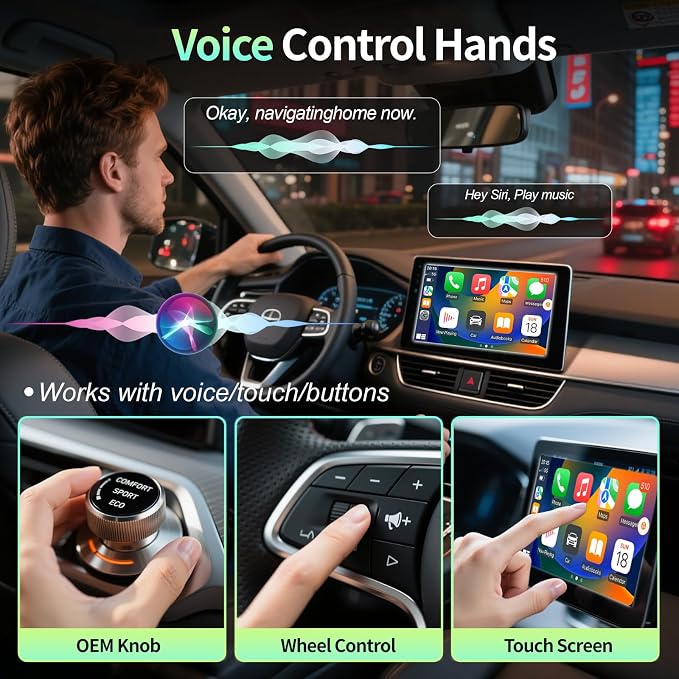 2026 Upgraded 2-in-1 Wireless CarPlay Adapter & Android Auto Wireless Adapter, Bluetooth Car Adapter for Wired to Wireless, Fast & Stable Auto-Connect, 5G WiFi & BT 5.4, Plug & Play (USB-C/A)