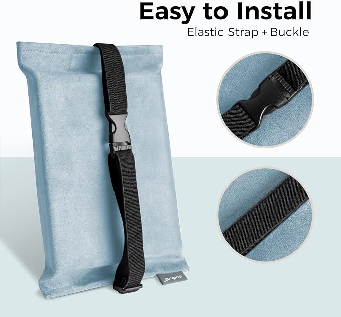 pack all Car Tissue Holder, Premium Microsuede Sun Visor Napkin Dispenser, Wipes Case for Backseat, Vehicle Accessories (Light Blue)