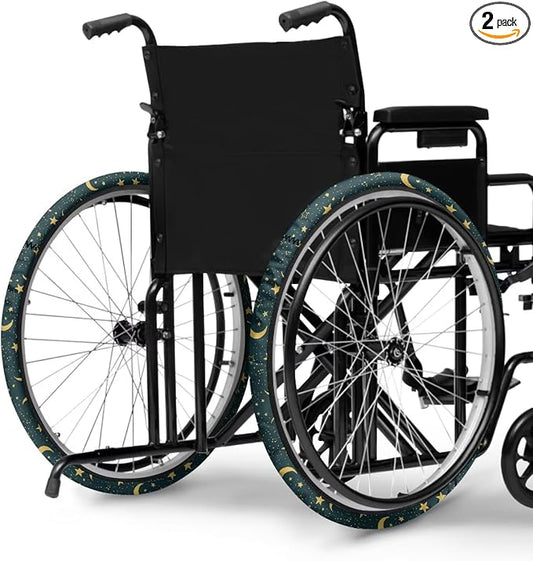 Star Wheelchair Wheel Covers Neoprene Moon Electric Wheelchair Accessories Tyre Covers to Protect Floors Carpets