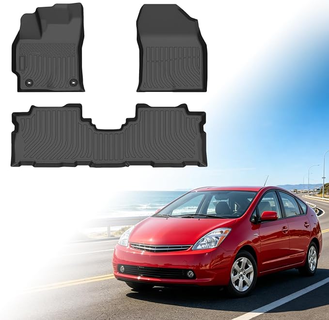 Floor Mats for Toyota Prius 2004-2006 2007 2008, 2005 2009 Prius Floor Mats | NOT Hybrid, NOT for Prius c & Prius v, 2nd Gen Prius TPE Non-Slip Waterproof 1st & 2nd Row