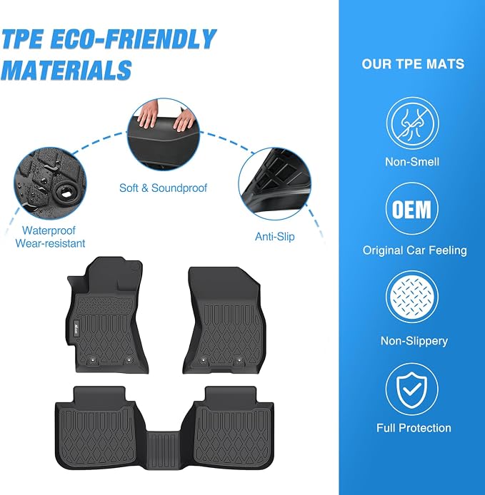 Nilight TPE Floor Mats for Subaru Outback Legacy 2015 2016 2017 2018 2019,All Weather Custom Fit Heavy Duty Floor Liners