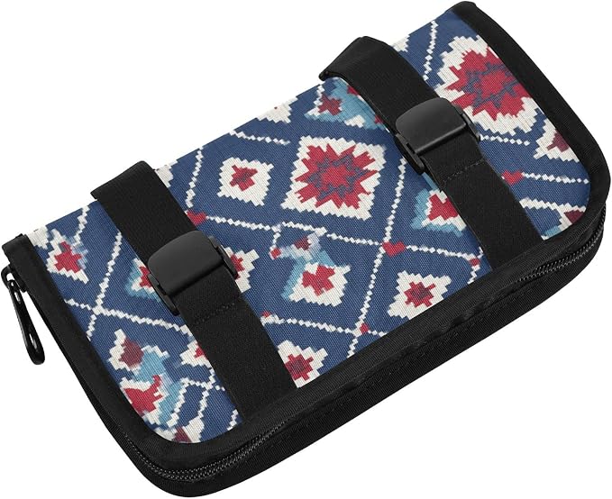 Vintage Blue Floral Patriotic Car Tissue Holder Durable Napkin Holder Hanging Tissue Holders Case Car Tissues Bag for Sun Visor Seat Back Universal Auto