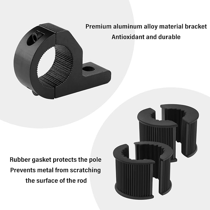 2PCS Motorcycle Light Bar Mounts - Universal 0.75" 1" 1.25" Tube Clamp LED Light Bar Bracket Kit for Motorcycle Driving Lights - Roof Rack Lights of Most ATVs UTVs Trucks