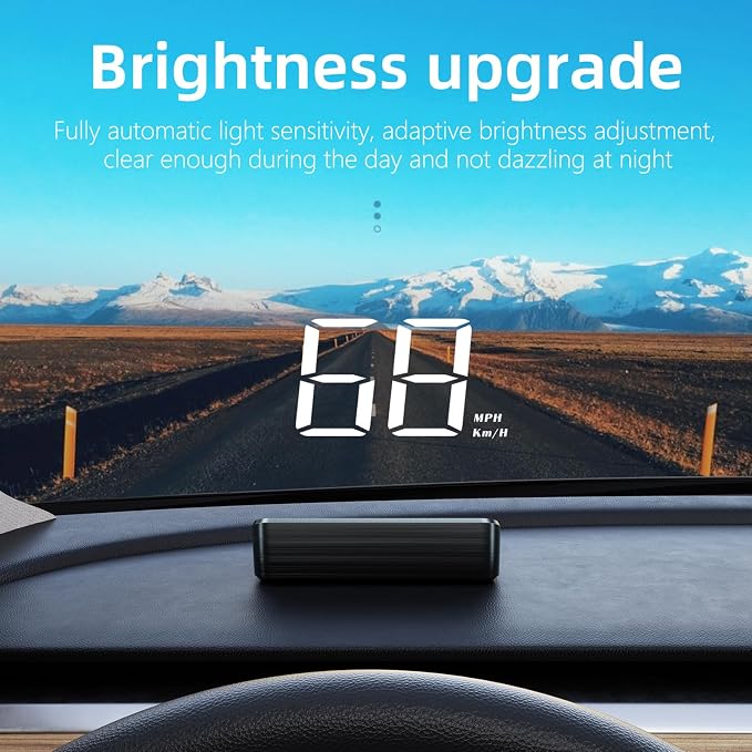 AZIJYV Heads Up Display for Cars, Digital Speedometer for Car M2,Speedometer for Car with Speed, Automatic Light Sensing,Mile Speed Unit Display,Suitable for All Car Models