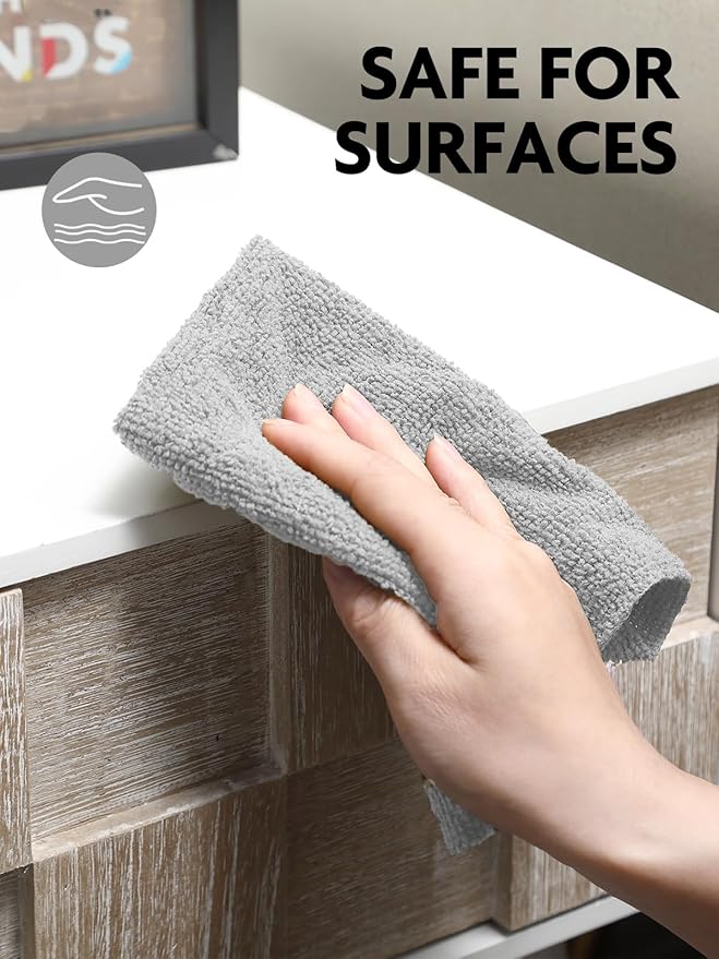 Fantasticlean Microfiber Cleaning Cloth Rolls- 150 Sheets (2 Rolls of Grey) | 12'' by 12'', Super Absorbent, Lint-free, Tear-away Microfiber Towel Roll, for All-Purpose Cleaning