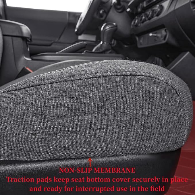 coverdream Tacoma Seat Covers Custom Fit for 2016-2023 Toyota Tacoma Access/Xtra Cab SR SR5,Fully Covered Breathable Polyester Truck Seat Protector-Full Set(Gray)