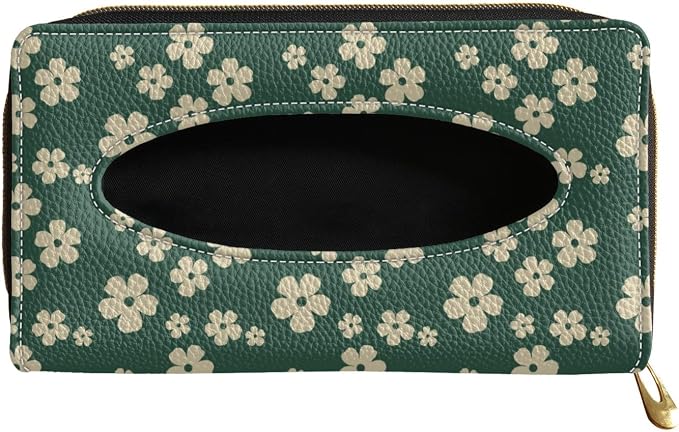 Green Flower Visor Tissue Holder for Car Sun Visor Napkin Holder Car Visor Accessories Easy to Install Clean