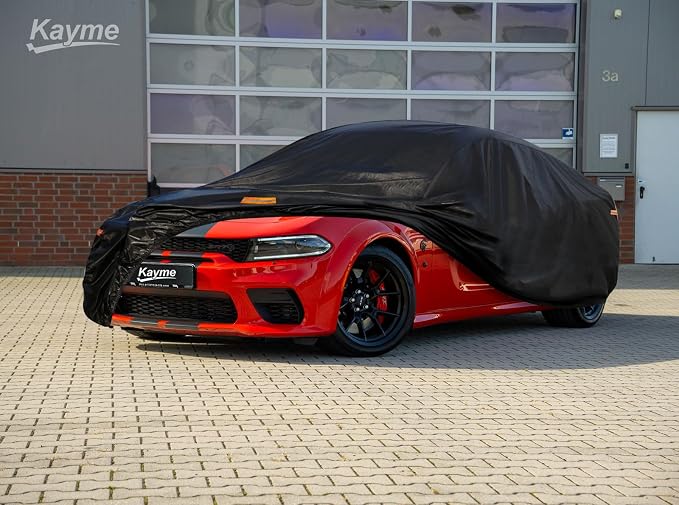 Kayme 7 Layers Car Cover Custom Fit for Dodge Charger (2006-2025) Waterproof All Weather for Automobiles, Outdoor Full Cover Rain Sun UV Protection.Black
