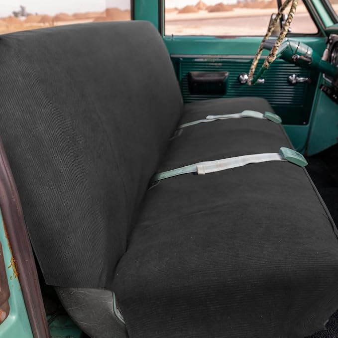 Leader Accessories Solid Bench Seat Cover for Full Size Pickup Trucks, Grey | Solid Bench Seat Cover for Pickup SUVs, Heavy-Duty Woven Fabric Protect Dirt, Stains, Universal Fits Ford, Chevrolet, Dodge