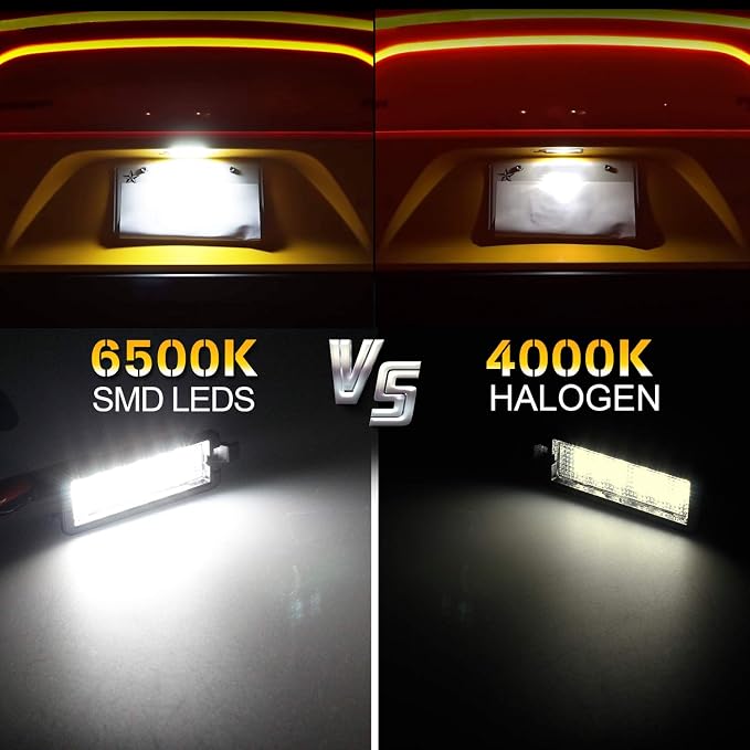 LED License Plate Light Tag Lamp Replacement Compatible with 2015 2016 2017 2018 2019 2020 2021 Dodge Charger Challenger Pacifica Jeep Compass Chrysler 300