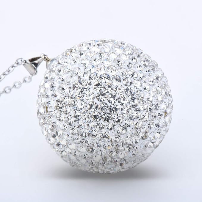 Bling Crystal Ball Car Rear View Mirror, Rhinestone Home Decor Ornament, Crystal Sun Catcher Glam Decoration Charm New Year's Present