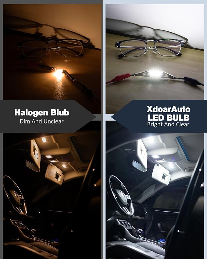 42 PCS Upgraded LED Interior Car Lights Kit, Super Bright Dome Map and Door Light Bulbs, Fits 194 De3175 578 6418 T5 LED Blubs, Universal for Cars and Trucks
