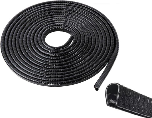 Car Door Edge Guards 10M(32.8Ft), U Shape Rubber Door Edge Protector Trim with Built-in Metal Clips, No Adhesive Needed, Easy to Cut, Universal Fit for Most Cars Trucks SUVs (Black)