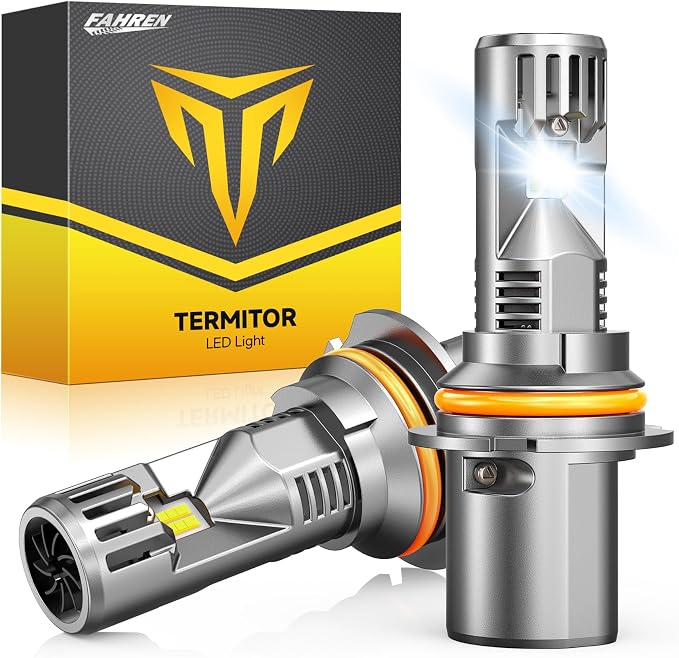FORENNER 2026 Upgraded 9007/HB5 Light Bulbs Hi/Low Beam 50000LM 900% Brighter, 6500K Cool White, 1:1 9007 Mini Size Fog Light with Cooling Fan Plug & Play, Canbus Ready, IP68 Waterproof. Pack of 2.