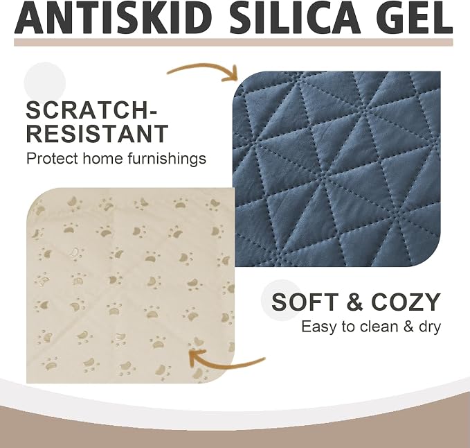 Ameritex Sofa Cover Waterproof for Seats Couch Cover for Dogs Pet Couch Cover Velvet for Chair Loveseat Sofa Machine Washable (Blue, 30x100 Inch)