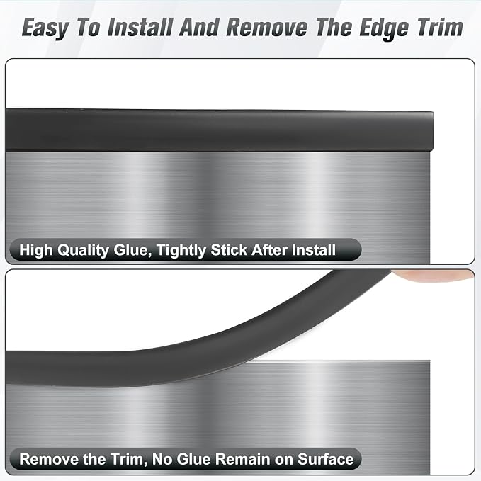 Rubber Edge Trim, Self Adhesive 1/16" U Channel Edge Trim, Fit from 0 to 5/64", Sharp Edge Protector for Sheet Metal Parts, Car Doors, Length 100Ft, Black Color