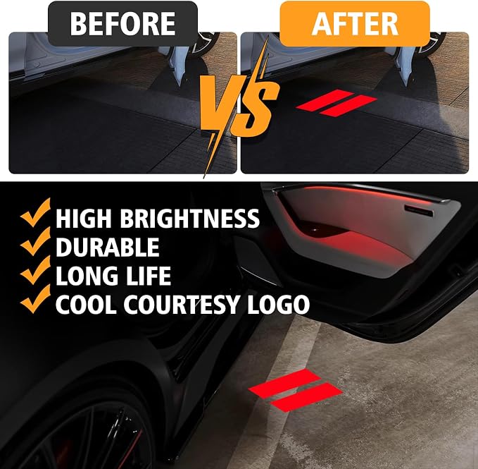 2Pcs Door Lights Logo for Dodge Challenger 2015-Present, Puddle Lights, Car Door Lights Logo Projector, Courtesy LED Welcome Puddle Projection Light Lamps Accessories