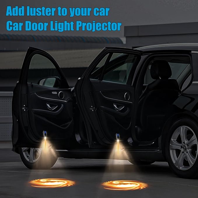 2Pcs Car Door Light Car-Door Projector Logo Light for Universal Rechargeable Courtesy LED Lights, Suitable fit All Models(Fire Phoenix)