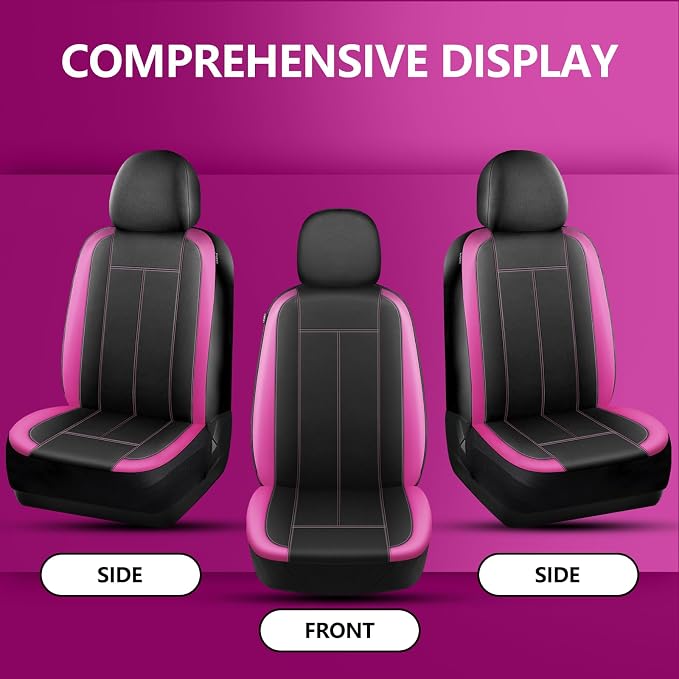 HChengkikz 2 Pack Front Neoprene Car Seat Covers | Waterproof Comfortable Seat Protectors, Airbag Compatible Universal Fit for Sedans, SUVs, Trucks, Vans