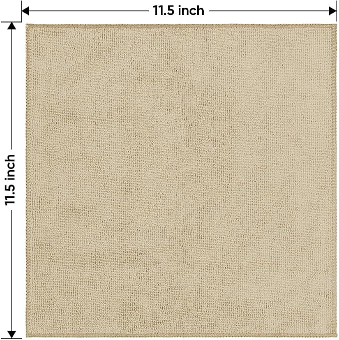 HOMEXCEL Brown Microfiber Cleaning Cloth 20 Pack 11.5 x 11.5 inch Microfiber Towels for Cars Ultra Absorbent Car Washing Cloth Lint Free Streak Free Cleaning Rags for Car, Kitchen Window