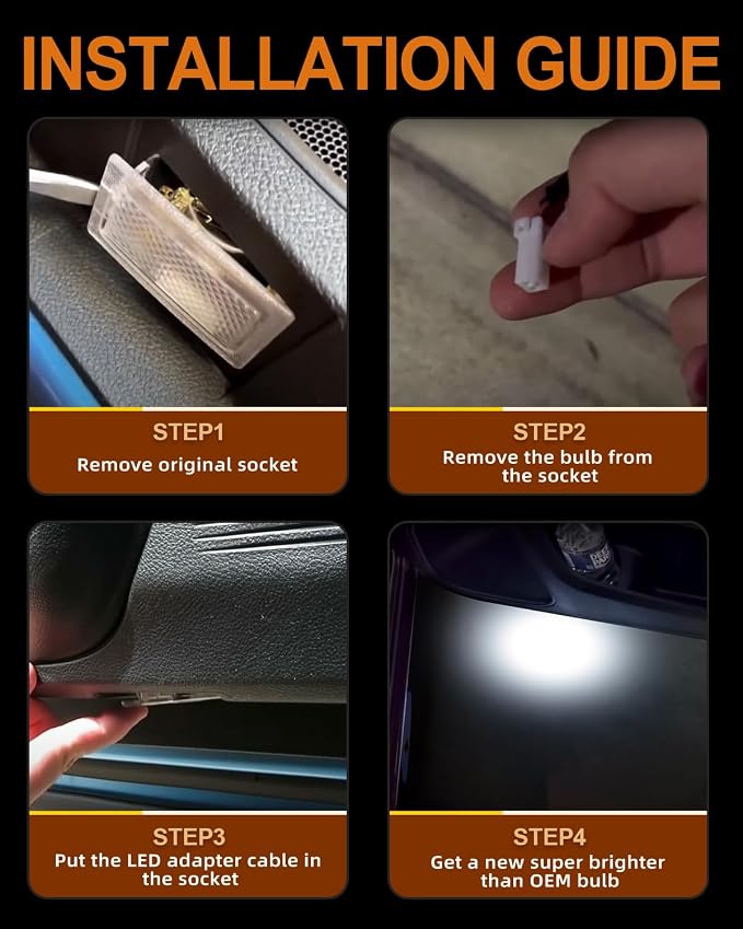 LED Door Courtesy Shadow Light Puddle Lights Compatible with 2008-2020 Dodge Challenger Chrysler 200 300 Sebring(White Light)