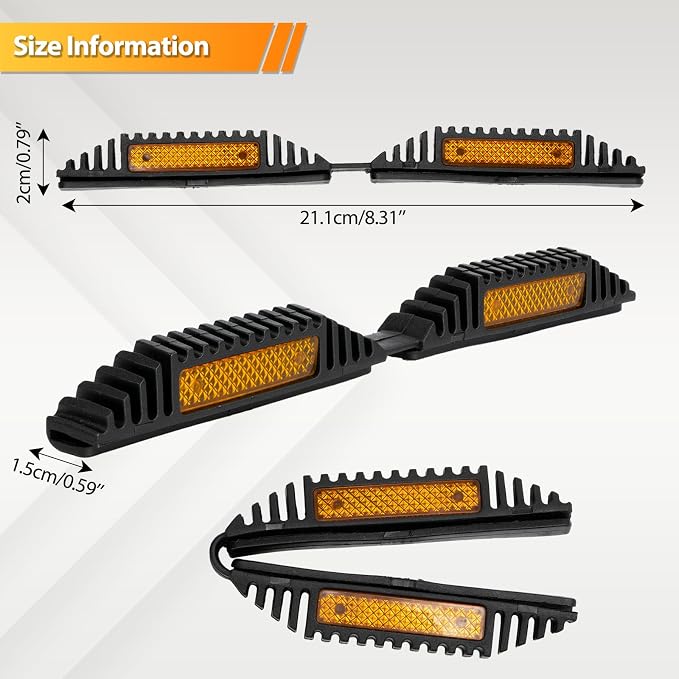 AUTOXBERT 2PCS Car Door Guard Protector Edge Strip Cover Reflectors Anti-Collision Sticker for Vans, Trucks, Pickups, RVs (Black&Yellow)