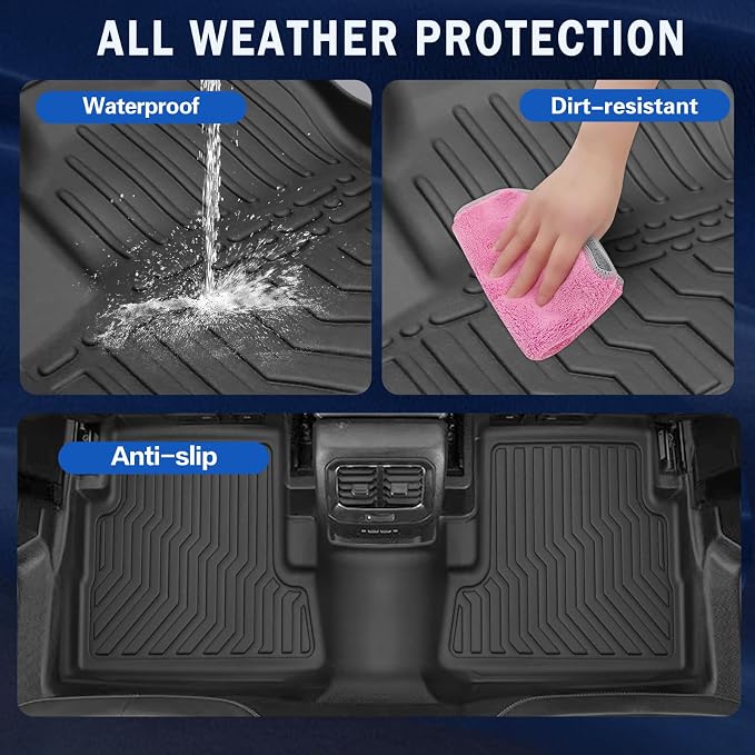 Floor Mats for 2013-2018 Lexus ES350,All-Weather TPE Rubber Floor Mats Fits 1st & 2nd & Row,Anti-Slip Floor Liners Full Set Automobile mats Accessories Black