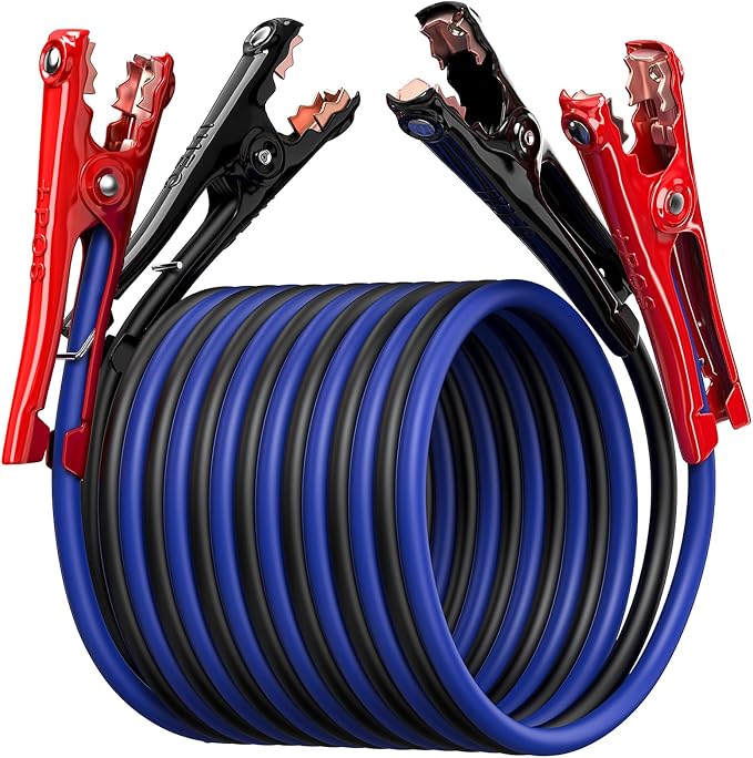 Heavy Duty Jumper Cables, 4 Gauge 20 Feet 600Amp Automotive Booster Cables for 12V & 24V Cars, SUVs and Trucks, Jumper Cables Kit (4AWG x 20Ft)