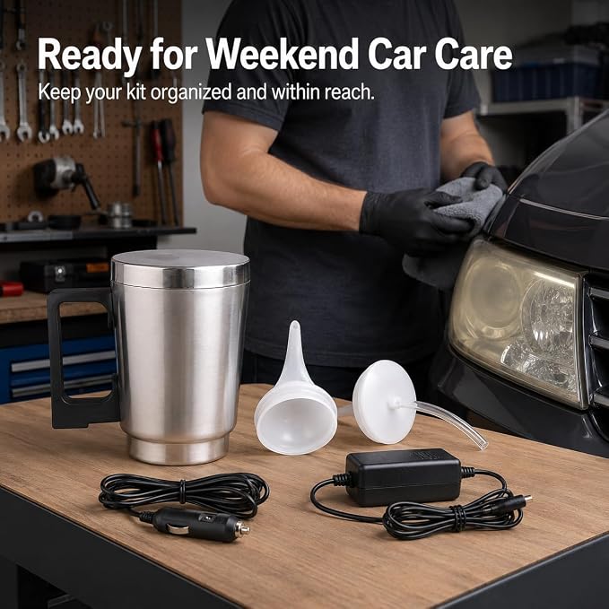 Gleavi Car Headlight Restoration Kit with Coating Solution Cup Car Charger & Power Adapter Headlight Polishing Tool for Scratch Crack Yellowing Repair and Uv Protection