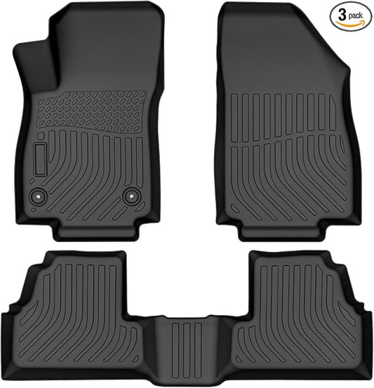 Floor Mats for 2013-2022 Buick Encore,All-Weather TPE Rubber Car Floor Mats Odorless Anti-Slip 1st & 2nd Row Black No Fit 2020-2023 Encore GX