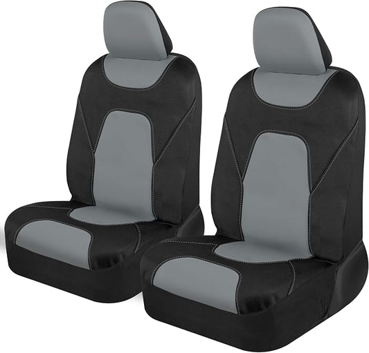 Motor Trend AquaShield Waterproof Front Seat Covers, Gray Seat Covers for Cars – Neoprene Front Car Seats Cover, SUV Seat Covers Protector - Car Interior Cover for Auto, Trucks, & Dog Owners