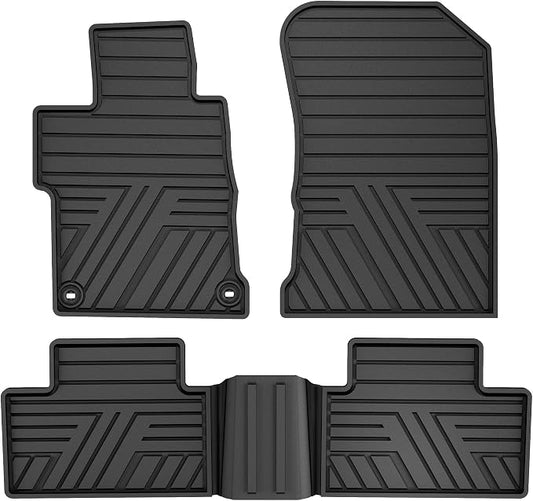 Rubber Floor Mats for Honda Civic Sedan 2012-2015 (Not for Coupe) | All Weather Heavy Duty Car Mats Fit for Civic, 1st & 2nd Row, Black