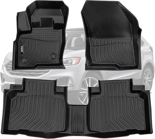 VIWIK Floor Mats Compatible for Ford Edge 2015-2026, TPE Rubber Car Mats All Weather Custom Floor Liners for 2015-2026 Edge Full Set 1st and 2nd Row Front & Rear Non-Slip Odorless