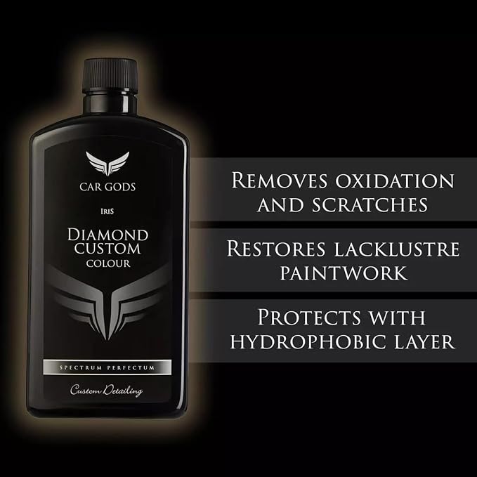 Car Gods Iris Custom Color Black 3-in-1 Polish Wax Color Restorer & Scratch Remover, 16 Colors Available, 17 Fl Oz