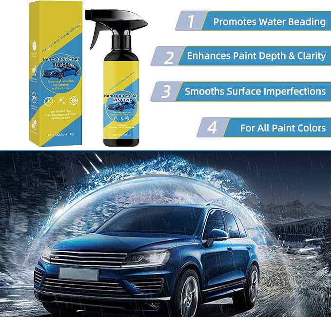 2PCS Nano Quick Coat Restore Coating Spray, 2026 Advanced Nano Quick Effect Coating Agent for Car, Car Coating Spray for Long-Lasting Shine